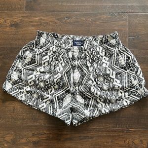 American Eagle Tribal Print Shorts with Elastic Cinched Waist
